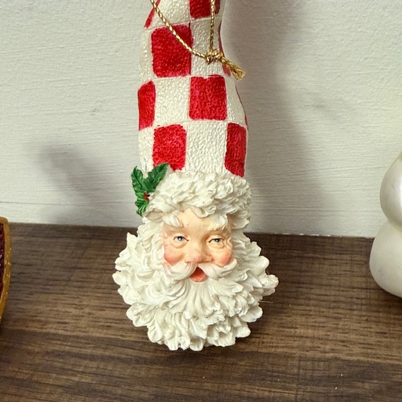 Vintage Festive Snowman and Santa Holiday Ornaments Set of 5 - Picture 4 of 6